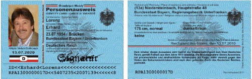 Deutsches Reich Personenausweis