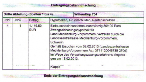 Eintragungsbekanntmachung-staatenlos-reichsbuerger-ruediger-klasen-grundbuch-hagenow.PNG